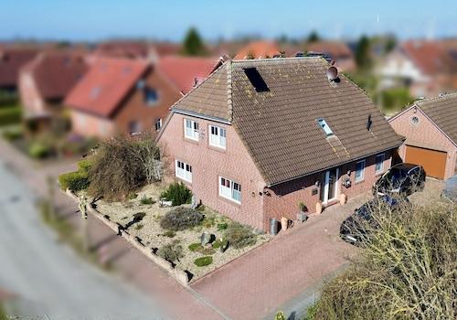 Blick auf das Haus von oben