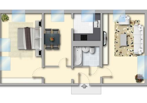 Grundriss mit Möbeln