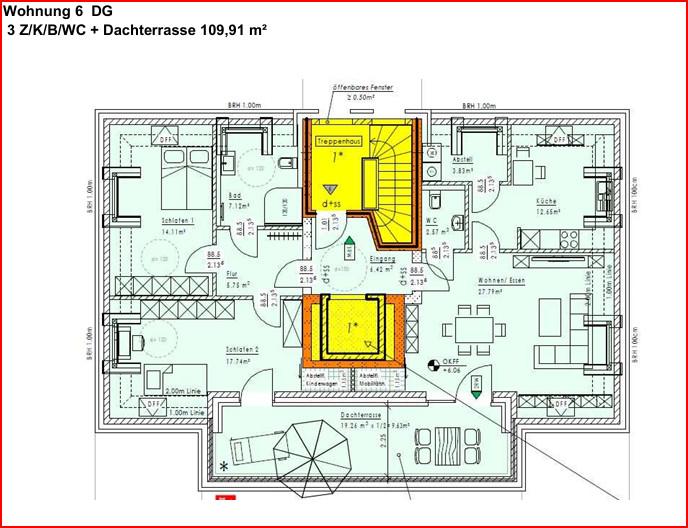 GR, Wohnung 6, DG mit Terrasse