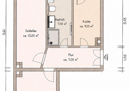 Grundriss 1.OG Rechts