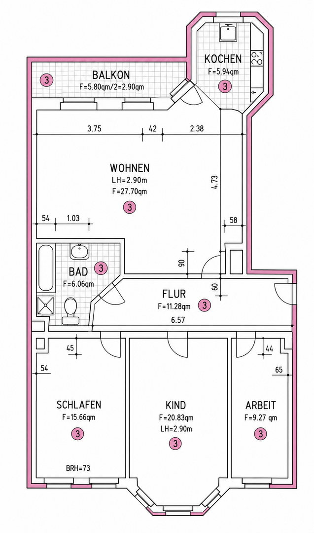 Grundriss WE3