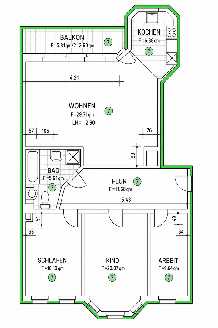 Grundriss WE 7 
