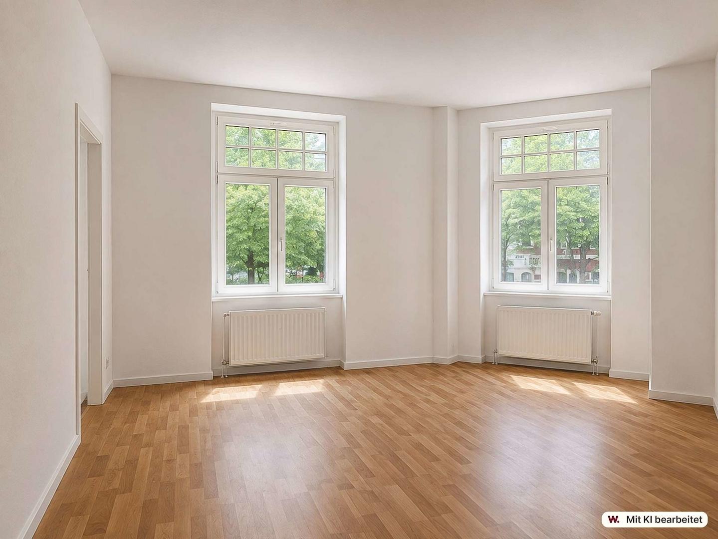 lichtdurchflutetes Wohnzimmer