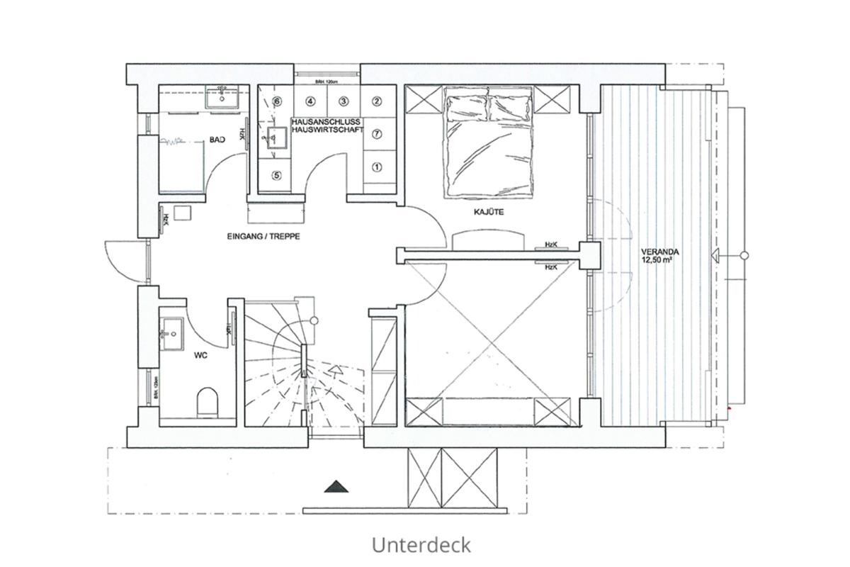 Grundriss-Unterdeck