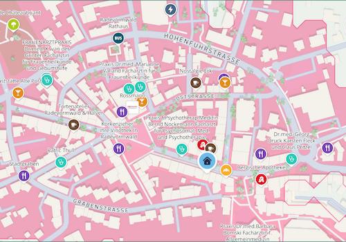 Lageplan mit Übersicht über die Kaiserstraße