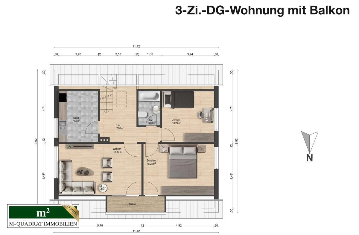 Grundriss DG bemaßt