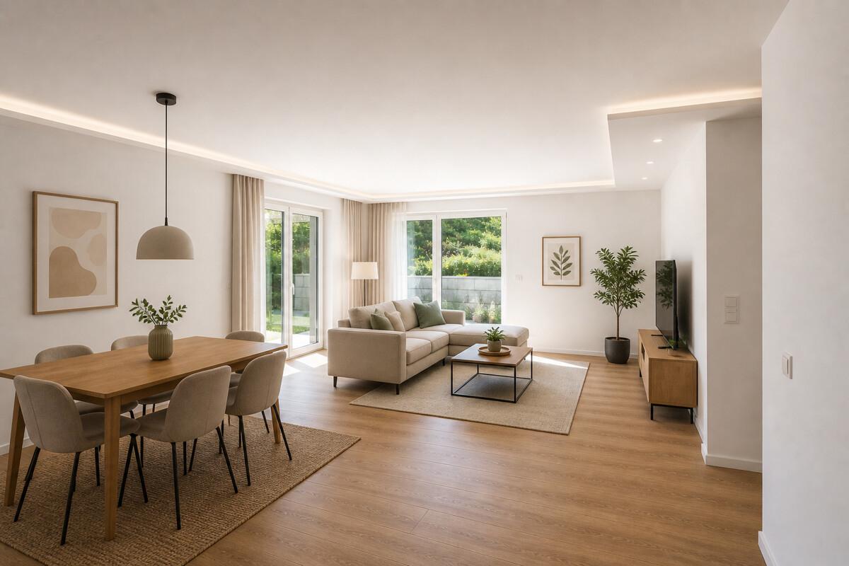 Wohn-Esszimmer mit Möbel