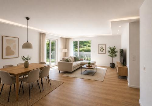 Wohn-Esszimmer mit Möbel