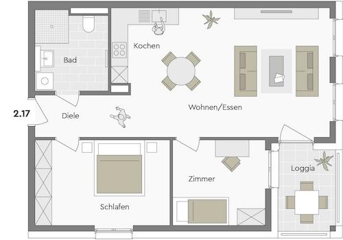 2.17 - 3-Zimmer-WHG, DG, ca. 75 m²
