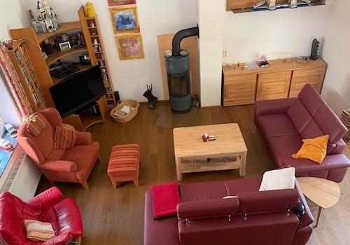 Wohnzimmer von der Empore aus
