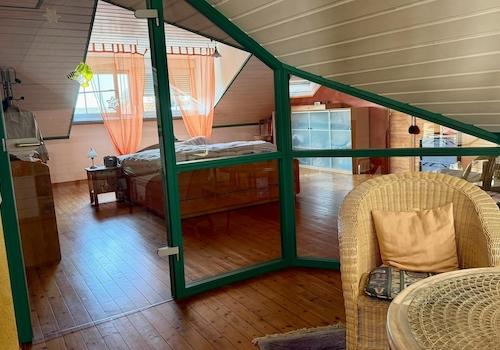 Schlafzimmer auf der Empore