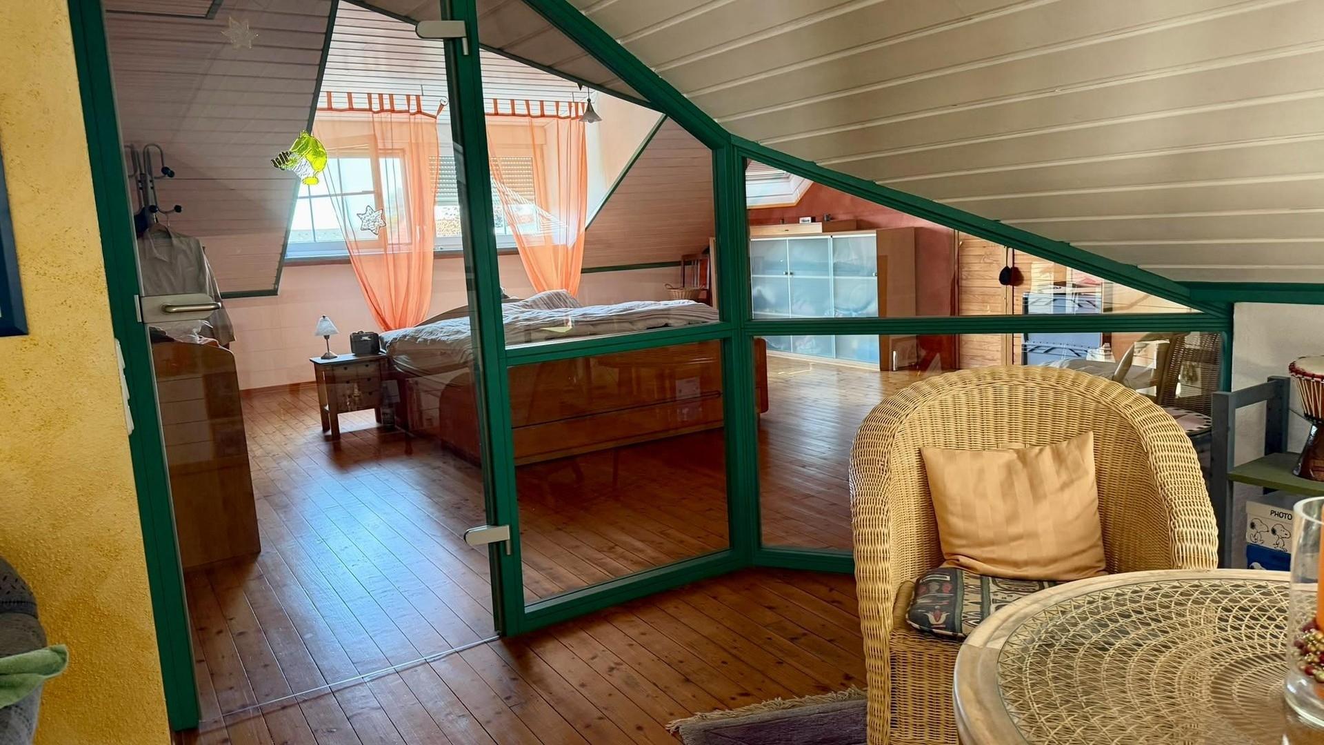 Schlafzimmer auf der Empore