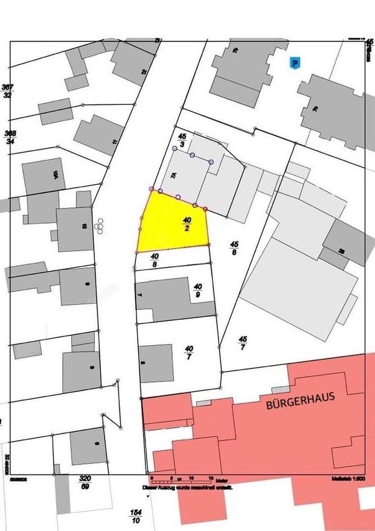 BAUGRUNDSTÜCK gelb markiert