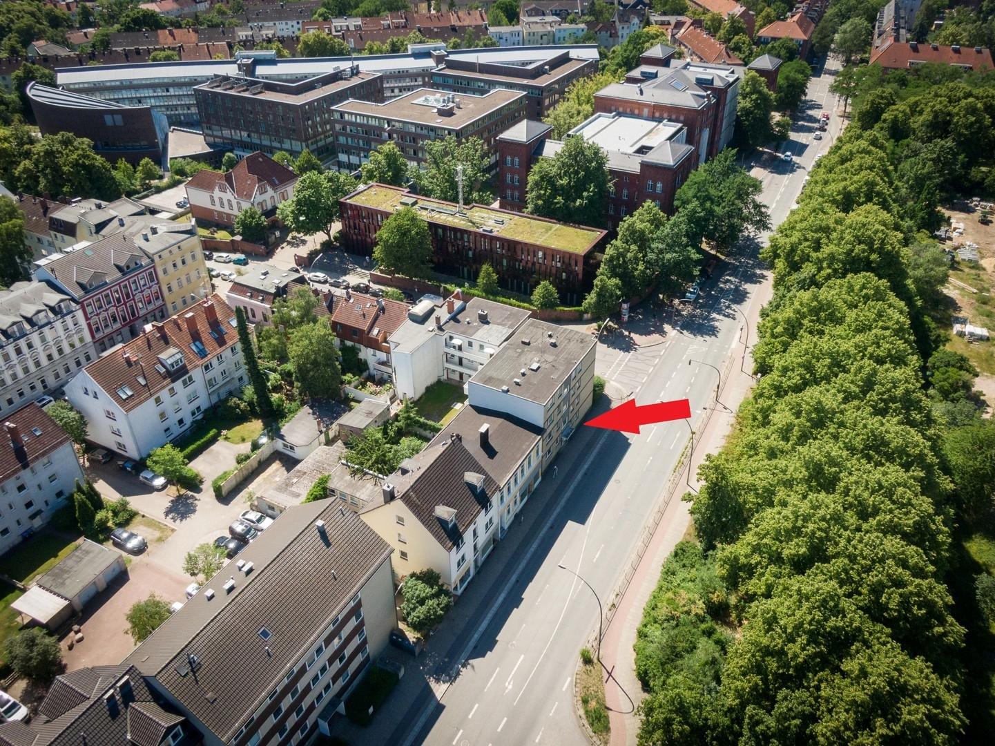 Luftbild Straßenansicht m.Mark