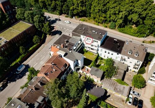Luftbild Gartenansicht m.Mark.