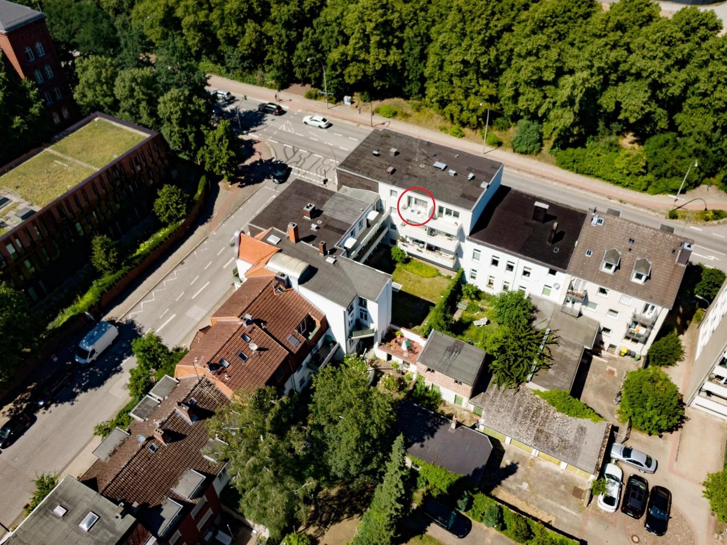 Luftbild Gartenansicht m.Mark.