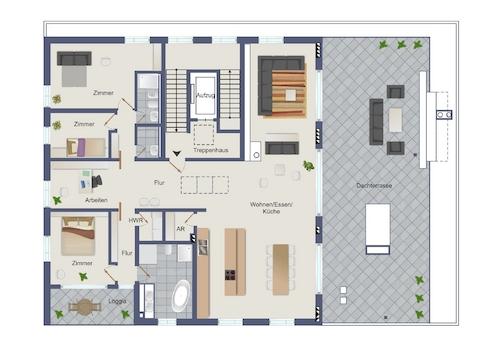 Vermietung Penthouse | Grundriss