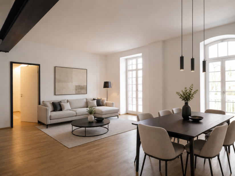 Eigentumswohnung | Wohnzimmer (Mögliche Einrichtung - Visualisierung)