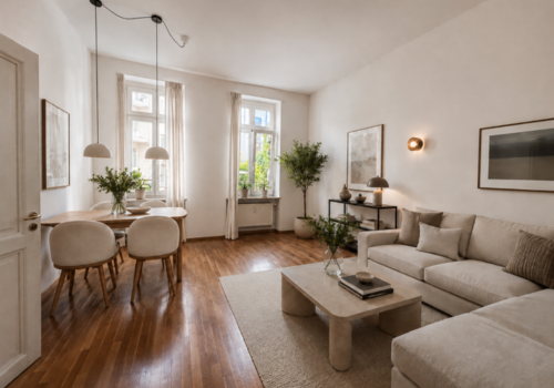 Eigentumswohnung | Wohnzimmer (Visualisierung - unverbindliche Gestaltungsdarstellung)