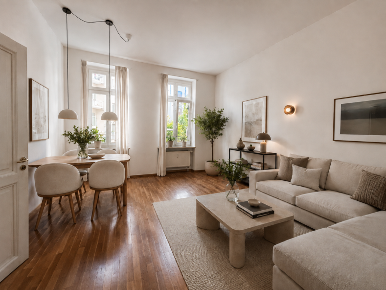Eigentumswohnung | Wohnzimmer (Visualisierung - unverbindliche Gestaltungsdarstellung)