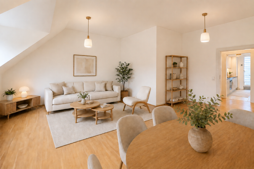 Eigentumswohnung |Wohnzimmer (Visualisierung - unverbindliche Gestaltungsdarstellung)