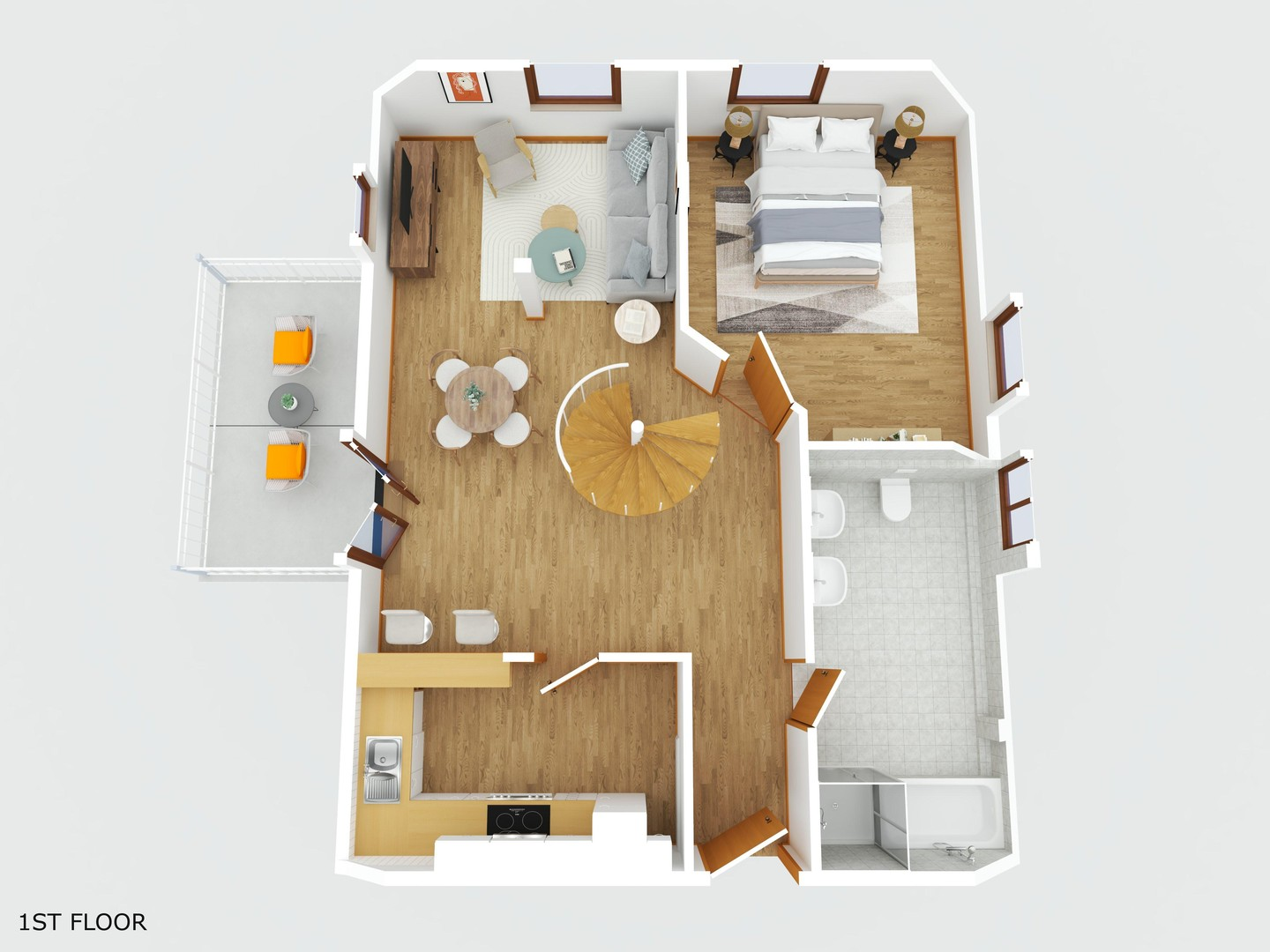 Grundriss Wohnung 6 - Muster