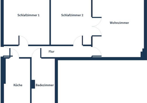 Grundriss  3-Zimmer