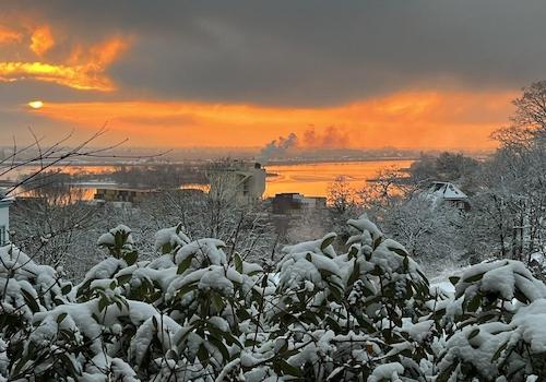 Winterlicher Sonnenaufgang