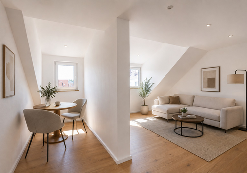 Wohnzimmer möbliert