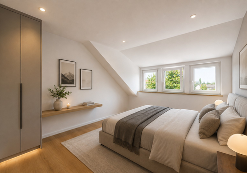 Schlafzimmer möbliert