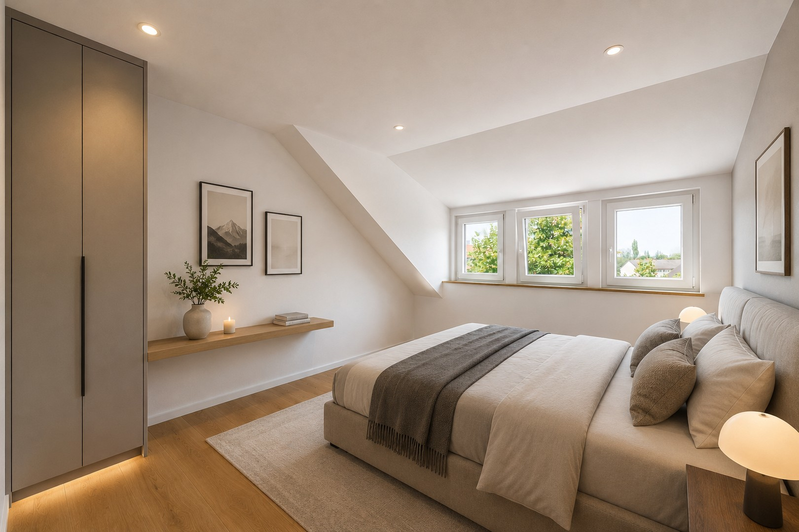 Schlafzimmer möbliert