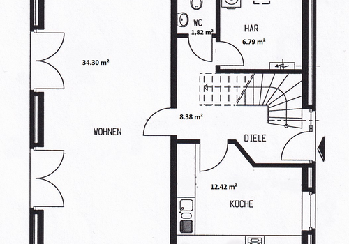 Grundriss untere Etage