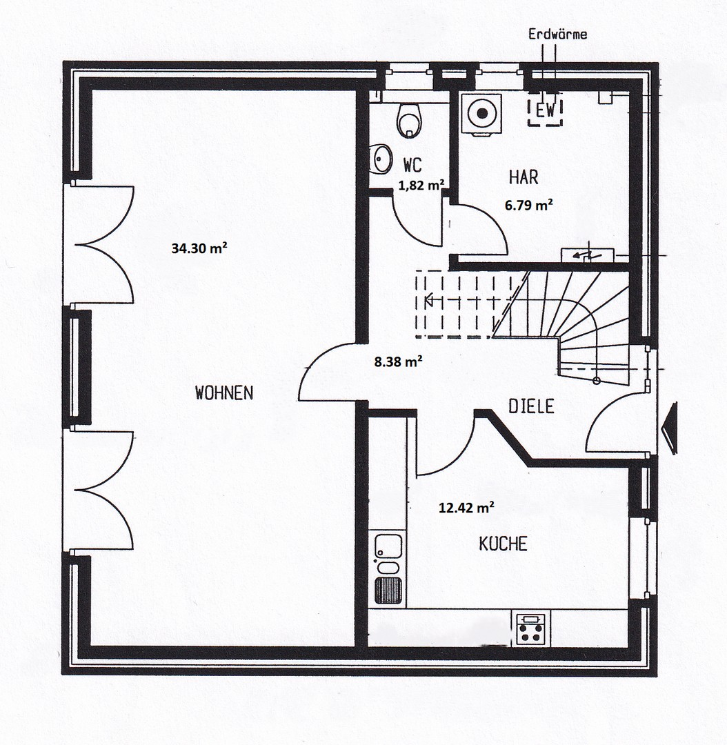 Grundriss untere Etage
