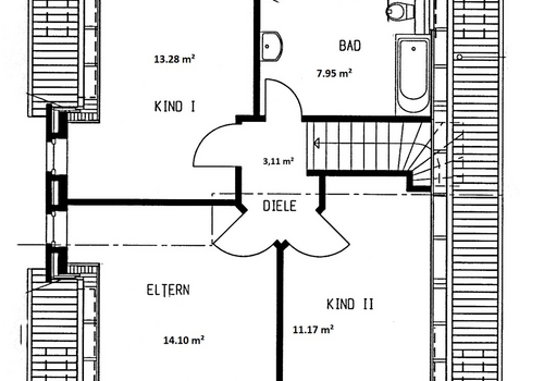 Grundriss obere Etage