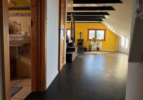 Schlafzimmer mit Sauna