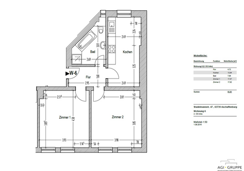 Grundriss der Wohnung 