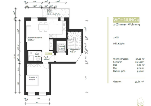 Grundriss der Wohnung 
