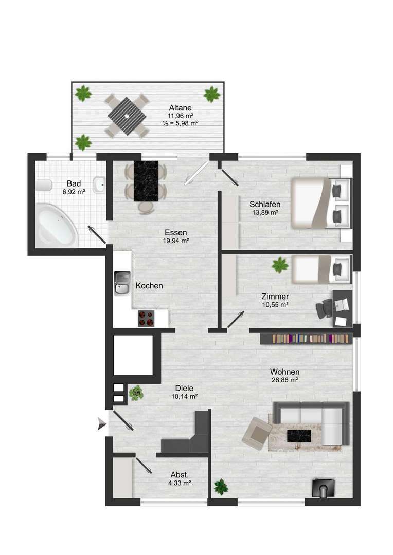 Grundriss WE 3