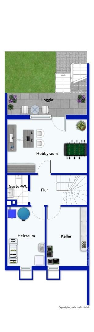 Grundriss Gartenebene