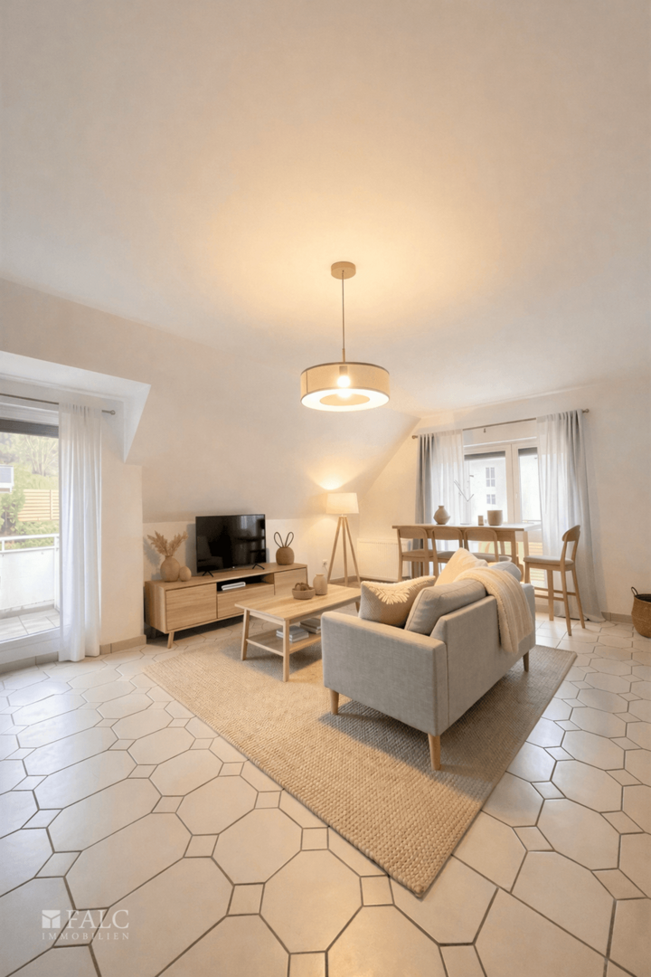 Modernes Wohnzimmer mit Essbereich