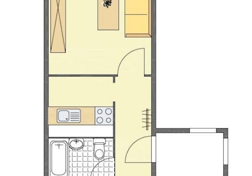 Lärchenstraße 2 2.OG, Grundriss möbliert