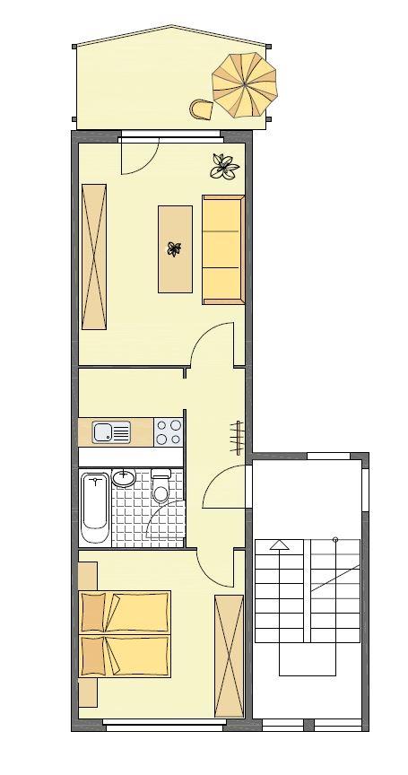 Lärchenstraße 2 2.OG, Grundriss möbliert