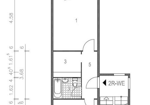 Lärchenstraße 2 2.OG, Grundriss vermaßt
