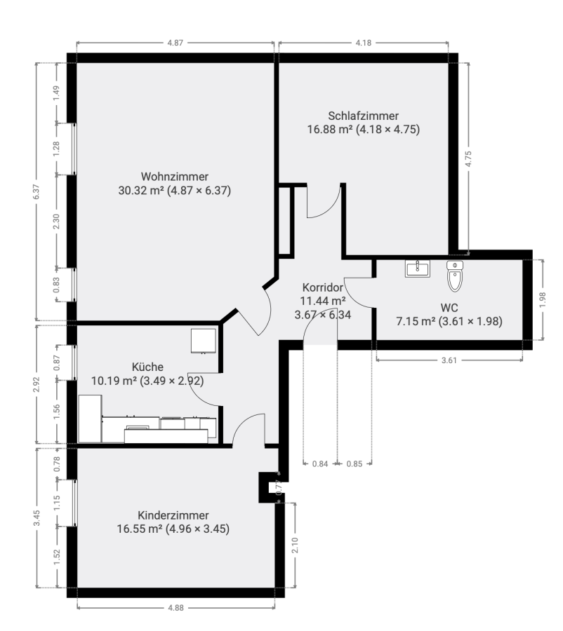 Grundriss Hans Wohnung Fleeste