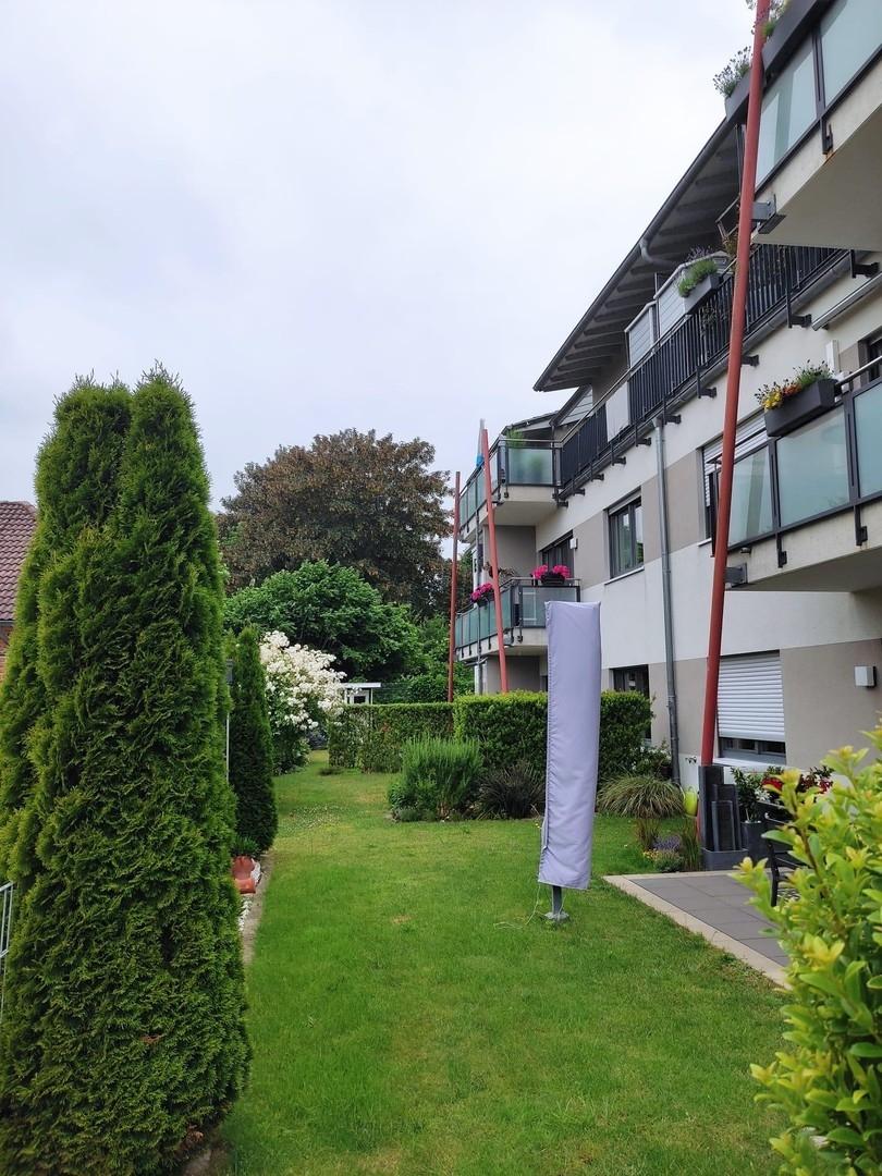 Blick auf Balkon der Wohnung