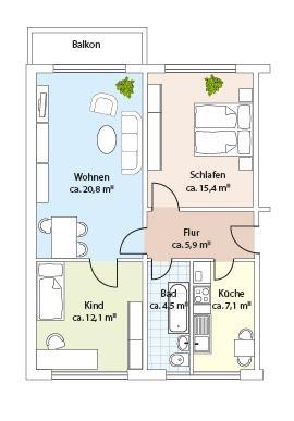 3-Raum-Wohnung Gottfried-Semper-Str. 9