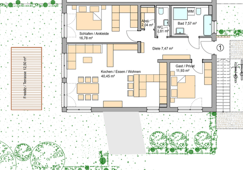 Grundriss WE 1