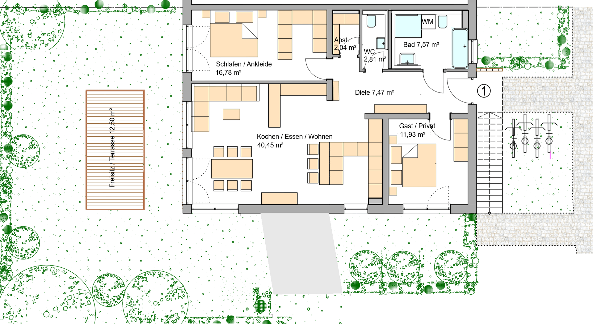 Grundriss WE 1