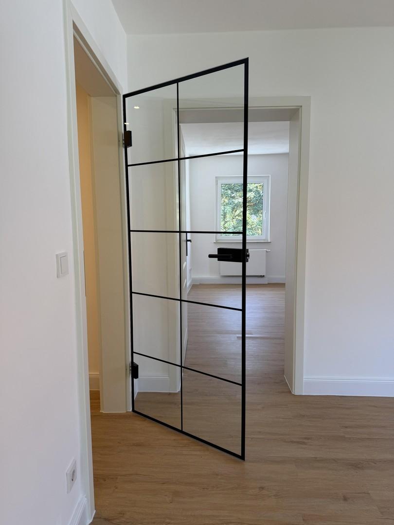 Glastür im Wohnzimmer