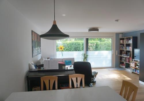 Wohn-/Esszimmer Blick Terrasse